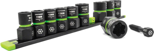 10-PC 3/8" DRIVE METRIC RPT SOCKET EXTRACTOR SET, 10MM-19MM