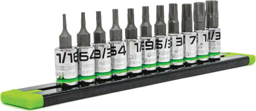 PG121 - 11-PC 1/4 » SQ. SHORT SAE RPT HEX SET, 1/16 » - 9/32 »