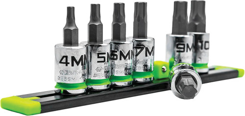 PG114 - 7-PC 3/8" DR. SHORT METRIC RPT HEX DRIVER SET, 4MM - 10MM