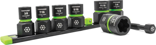 PG116 - 7-PC 3/8" DR. SHORT METRIC RPT HEX DRIVER SET, 4MM - 10MM - XBS7S