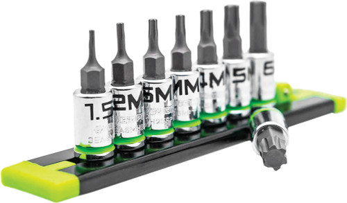 PG114 - 8-PC 1/4" DR. ENSEMBLE DE PILOTES HEXAGONALS COURTS, 1,5 MM - 7 MM