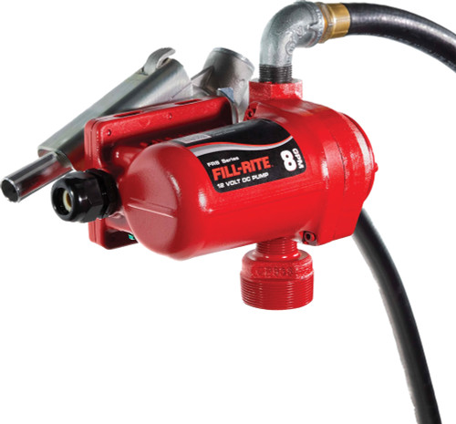 PG249 - 12VDC 8 GPM HEAVY-DUTY FUEL TRANSFER PUMP,W/ 3/4" MANUAL NOZZLE & 3/4" X 12 FT. DISCHARGE HOSE