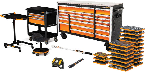 PG132 - 1268-PC MEGAMOD MASTER TECHNICIAN SET IN MODULAR FOAM TRAYS WITH TOOL STORAGE