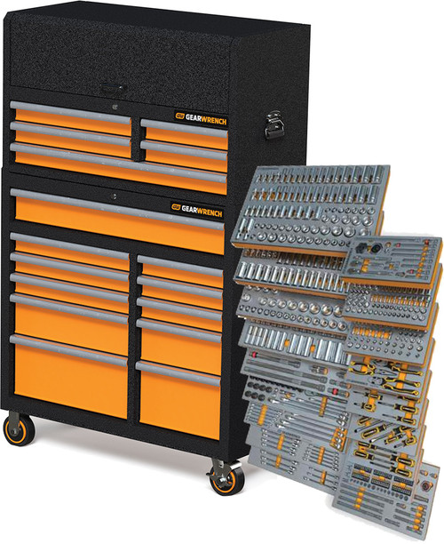 PG135  -  873-PC MEGAMOD MASTER TECHNICIAN SET IN MODULAR FOAM TRAYS WITH TOOL STORAGE