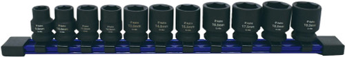 11-PIECE 3/8" DRIVE 1/2"SIZE SOCKET SET - 9.5-19.5mm FOR UNDERSIZED, SWOLLEN OR DAMAGED HARDWARE
