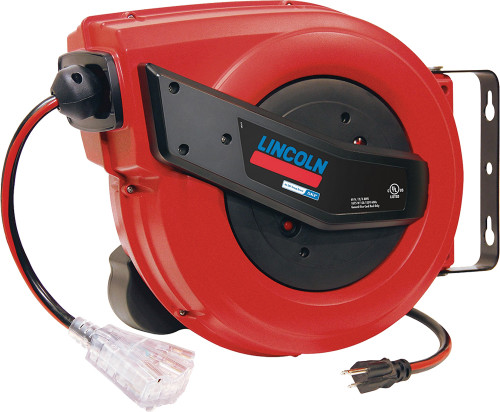 PG282 - 60-FT. RERACTABLE POWER CORD REEL W/ 3 OUTLETS & MAGNETIC BRAKING SYSTEM, 12/3 SJTOW, 15A, 1875W