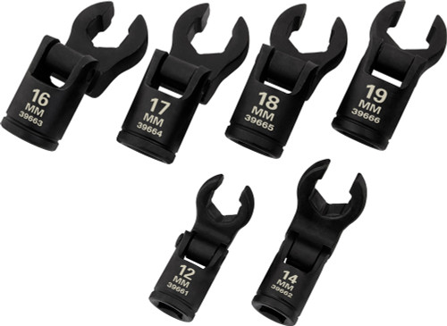 PG162 - 6-PC INJECTOR LINE FLEX HEAD CROWFOOT WRENCH SET, 6 POINT, 12MM-19MM
