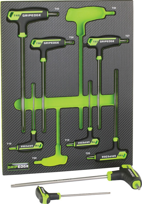 PG173 - 9-PC RPT SAE HEX T-HANDLE SET (LONG), 5/16-3/8"