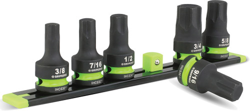 PG108 - 6-PC 1/2 » DR SHORT SAE IMPACT RPT ENSEMBLE HEXAGONAL, 3/8-3/4 »