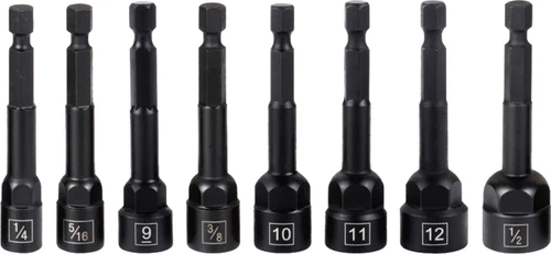 PG131 - Ensemble de 8 extracteurs de vis à tête hexagonale de 1/4 po pour fixations endommagées : 1/4 po, 5/16 po (8 mm), 9 mm, 3/8 po, 10 mm, 7/16 po (11 mm), 12 mm, 1/2 po
