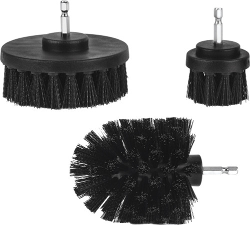 PG100 - 3-PC 1/4" HEX SHANK CLEANING BRUSH SET, 2", 3.5", 4", MAX. 1000 RPM