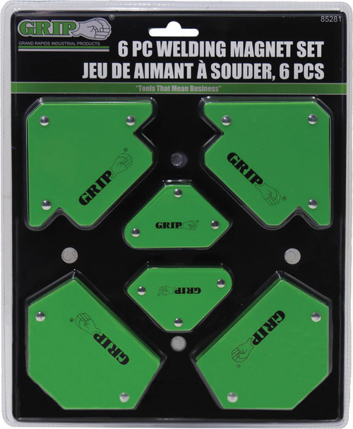 PG317 - 6-PC WELDING MAGNET SET, 45°, 90° & 135° ANGLES, 25 LB & 9 LB CAPACITIES