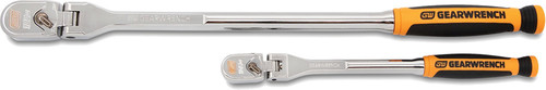 PG142 - 2-PC 1/4" & 3/8" DRIVE 120XP DUAL MATERIAL HANDLE FLEX HEAD TEARDROP RATCHET SET, 9" & 15.5" - 81204XP