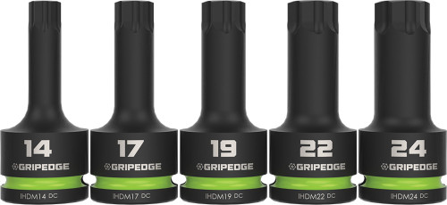 PG114 - 5-PC 3/4" DR. METRIC IMPACT RPT HEX BIT SOCKET SET, 14MM-24MM