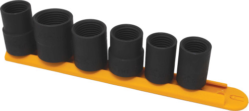 PG353 - 6-PC EMERGENCY LUG NUT REMOVER IMPACT SOCKET SET ON SOCKET RAIL, 17MM + 3/4" TO 1-1/8"