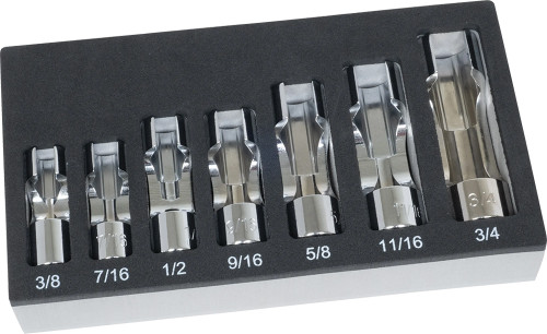 PG365 - 7-PC 3/8" DRIVE SAE FLARE NUT LINE SOCKET SET, 3/8"-3/4"