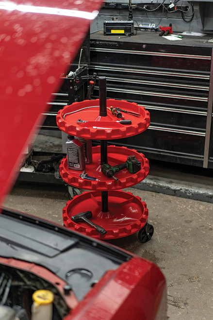 PG219 - TOUR POUR PLATEAU À OUTILS TOURNANTS, 3 PLATEAUX, CAPACITÉ DE 35 LB PAR PLATEAU, TOURNURES DE 5 », 22 » X 22 » 48 », ROUGE PG219 - TOUR POUR PLATEAU À OUTILS TOURNANTS, 3 PLATEAUX, CAPACITÉ DE 35 LB PAR PLATEAU, TOURNURES DE 5 », 22 » X 22 » 48 », ROUGE