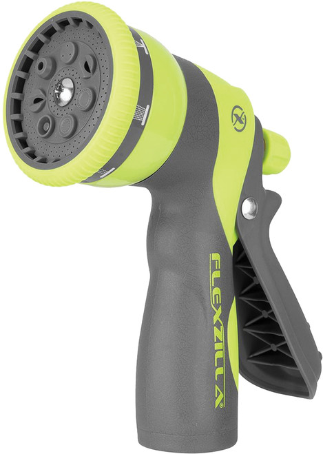 PG98  -  HEAVY DUTY 7-PATTERN ADJUSTABLE PISTOL GRIP GARDEN HOSE NOZZLE, FLOW CONTROL DIAL