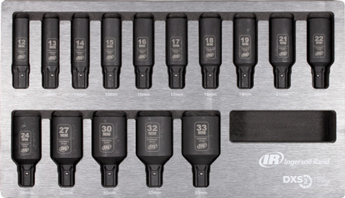 DXS2 Drive Hex Deep Metric Impact Socket Set, 15-Piece