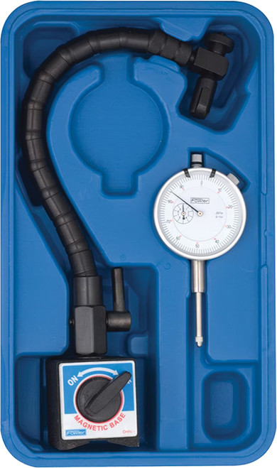 PG321 - 2-1/4" DIAL INDICATOR WITH FLEX ARM & MAGNETIC BASE, 1" TRAVEL, 0-100 CONT. READING