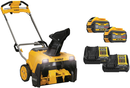 KIT DE SOUFFLEUSE À NEIGE 60V MAX* 21" MONO-ÉTAGE, (2) BATTERIES FLEXVOLT® 20/60V MAX*, (2) CHARGEURS DCB1104