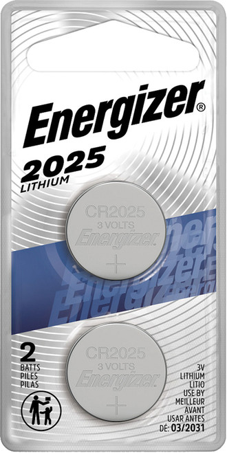 PG289 - ENERGIZER 2025 BATTERIES, 3V LITHIUM COIN, PACK OF 2