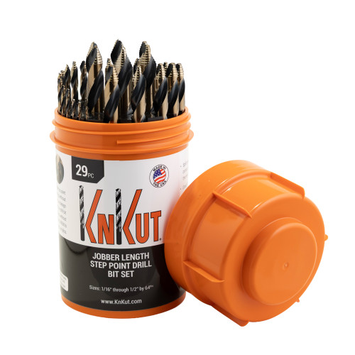 KNKUT 29 PIECE DRILL BUDDY MECHANICS LONGUEUR STEP "INT DRILL BIT SET 1/16 »-1/2 » PAR 64THS