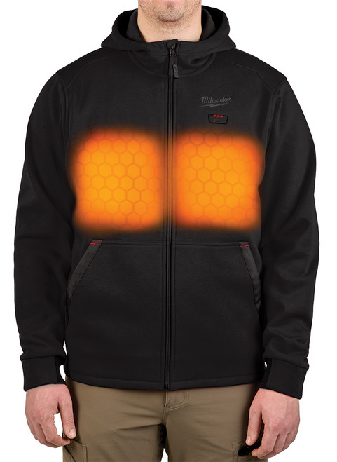 HOODIE CHAUFFANT M12™ AVEC KIT DE TECHNOLOGIE™ HEXON HEAT, (1) PORTE-BATTERIE, (1) PILE CP2.0, (1) CHARGEUR, NOIR (MOYEN)