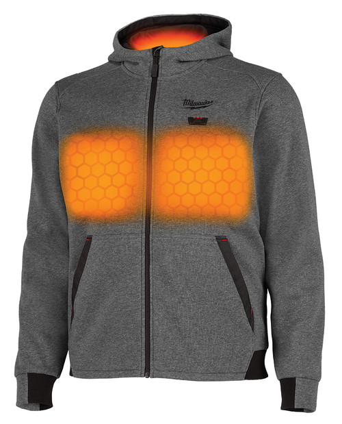 PG4 - M12™ HEATED HOODIE WITH HEXON HEAT TECHNOLOGY™ KIT, (1) BATTERY HOLDER, (1) CP2.0 BATTERY, (1) CHARGER, GRAY (LARGE)