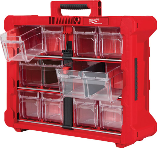 PG202 - ORGANISATEUR MODULAIRE DE BAC INCLINABLE™ À CAPACITÉ DE 40 LBS, 2 GRANDS BACS AVEC SÉPARATEURS ET 8 PETITS COMPARTIMENTS, 19,7 » X 15,2 » X 6,7 »