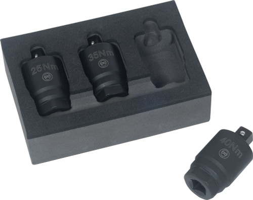 PG260 - 3-PC PRISE 3/8" KIT D’ADAPTATEUR COUPLE, 25 NM, 35 NM, 40 NM