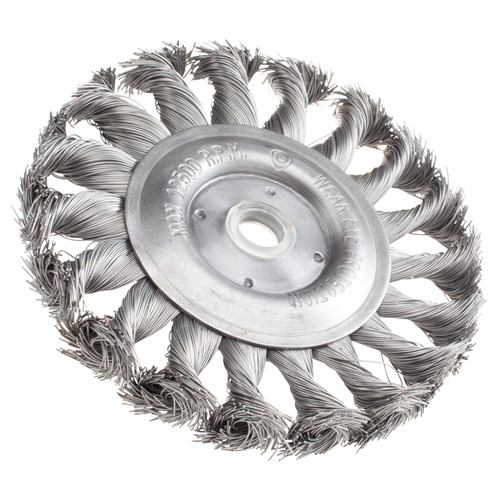 Knotted Wire Wheel 4" x 1/2"-3/8" .014 Wire