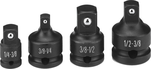 PG141 - 4-PC SOCKET ADAPTER SET, 1/4" F X 3/8" M, 3/8" F X 1/4" M, 3/8" F X 1/2" M, 1/2" F X 3/8" M