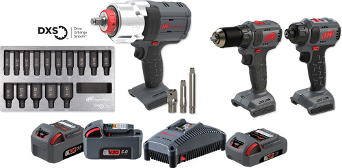PG61 - 9-PC 20V CORDLESS KIT (IMPACT WRENCH/DRILL-DRIVER/SCREWDRIVER/SOCKET SET/ANVIL SET/3 BATTERIES/1 CHARGER)