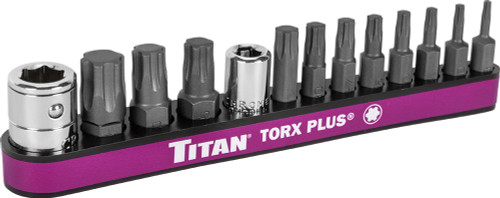 PG145 - 13-PC 1/4" & PRISE 3/8" JEU DE DOUILLE TORX PLUS® BIT À 6 LOBES, TP8-TP55