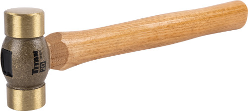 PG192 - 20 OZ. DOUBLE FACE BRASS HAMMER WITH HICKORY HANDLE, 12.8" OVERALL LENGTH