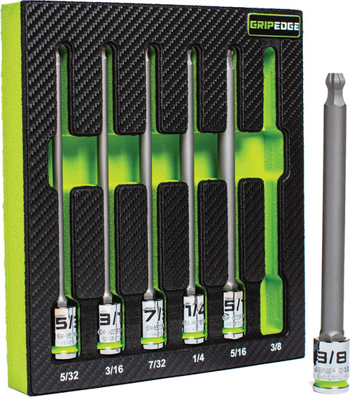 PG121 - 6-PC PRISE 3/8" ENSEMBLE DE DRIVER HEXAGONAL SAE RPT BALL DE 6 » DE LONG, 5/32 »-3/8 » »