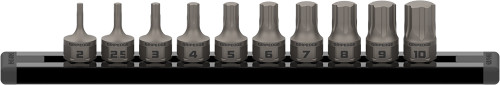 PG122 - 10-PC 1/4" DRIVE METRIC RPT HEX DUAL ACTION STUBBY DRIVER SET, 2MM-10MM