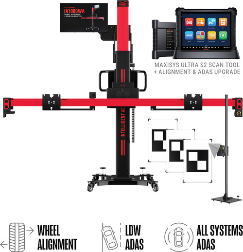 PG44 - IA1000 ALIGNMENT AND ADAS CALIBRATION SYSTEM FRAME + PHYSICAL LDW TARGETS + ALL SYSTEMS TARGETS + ULTRA S2 TABLET