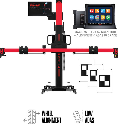 PG35 - IA1000 ALIGNMENT AND ADAS CALIBRATION SYSTEM FRAME + PHYSICAL LDW TARGETS + ULTRA S2 TABLET