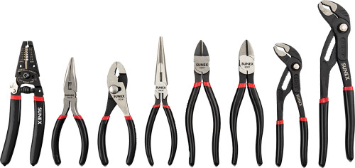 PG178 - 8-PC PLIERS SET IN EVA FOAM TRAY W/ LABELED SLOTS