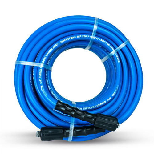 Blu Shield Tough Tek Rubber Pressure Washing Hose 1/4" X 100' with M22 Fittings Non Marking (3000:12000 PSI)