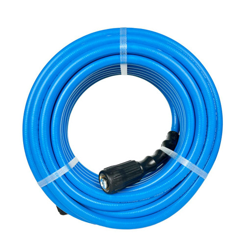 Blu Shield Tough Tek Rubber Pressure Washing  Hose 1/4" X 25' with M22 Fittings Non Marking (3000:12000 PSI)