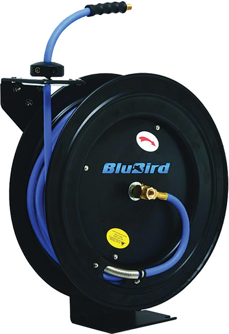 PG109 - Enrouleur de tuyau d'air en caoutchouc à bras unique BLUBIRD 3/8" x 50'