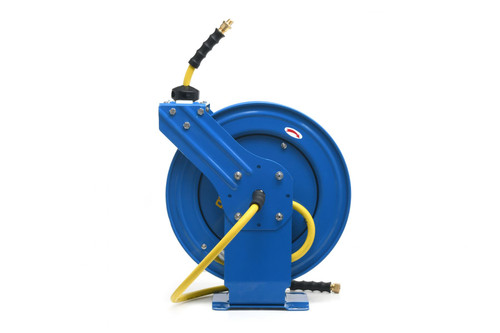 OilShield, Class A, Rubber 1/2" X 100' Air Hose Dual Arm XL 18 Gauge Retractable Reel.  Includes 3' Jumper Hose, 3/8" Male-NPT, 300 PSI, Nitrile