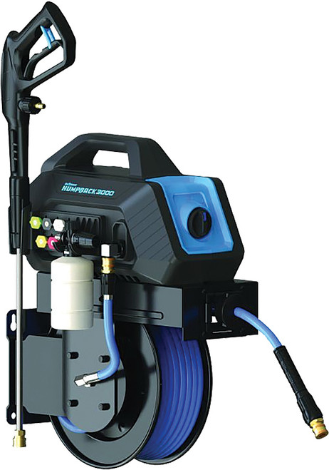 PG99 - BLUSHIELD PRESSURE WASHER SMALL WIDE REEL 1/4" X 50' WITH HUMPBACK SLIDING PLATE + 7" CONNECTION HOSE + 15' INLET HOSE