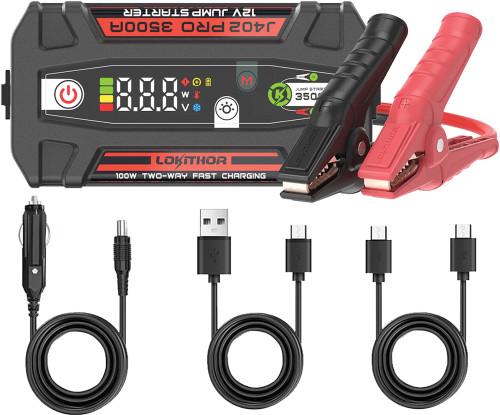 PG383 - 3500A DÉMARREUR 12 V & BATTERIE EXTERNE, LAMPE DE POCHE 3 MODES 300 LUMENS