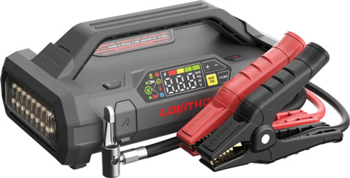 PG398 - DÉMARREUR/BATTERIE EXTERNE 4-EN-1 2500A 12V AVEC GONFLEUR D’AIR DE 150 PSI, LAMPE DE POCHE 3 MODES 300 LUMENS