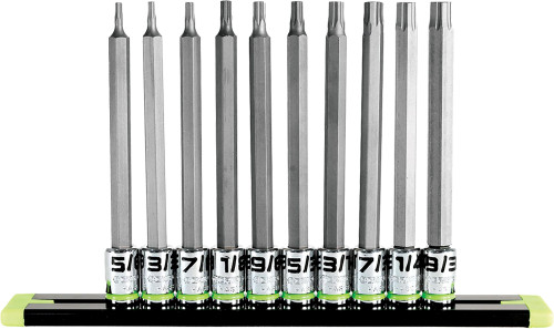 PG114 - 10-PC 1/4'' DRIVE LONG SAE RPT HEX DRIVER SET, 5/64"-9/32"