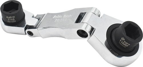 PG169 - Clé à cliquet courte à tête flexible et double douille pour douilles nano, 11 mm/17 mm - 78301